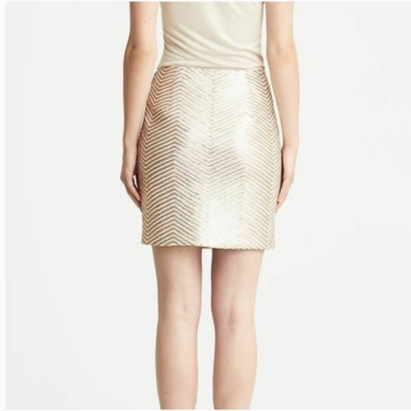 NWOT Banana Republic Sequin Herringbone Skirt, sz 2 - Picture 3 of 6